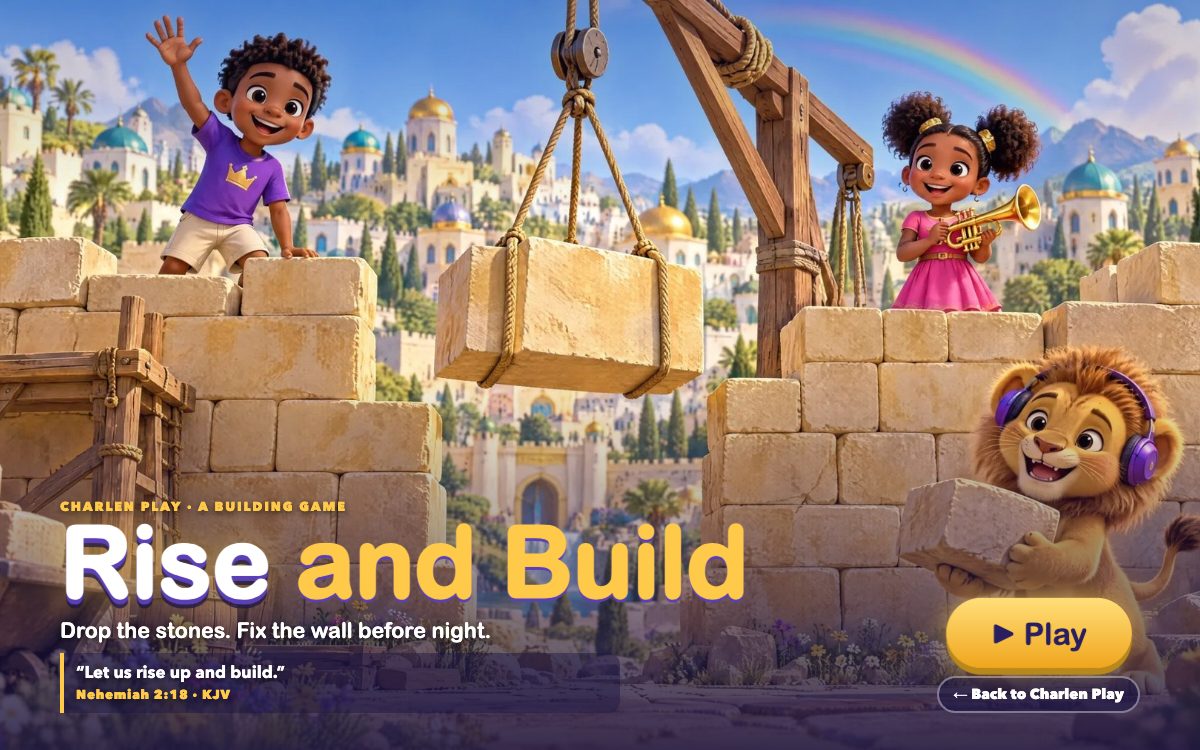 Rise and Build, a wall-building game on Charlen Play.